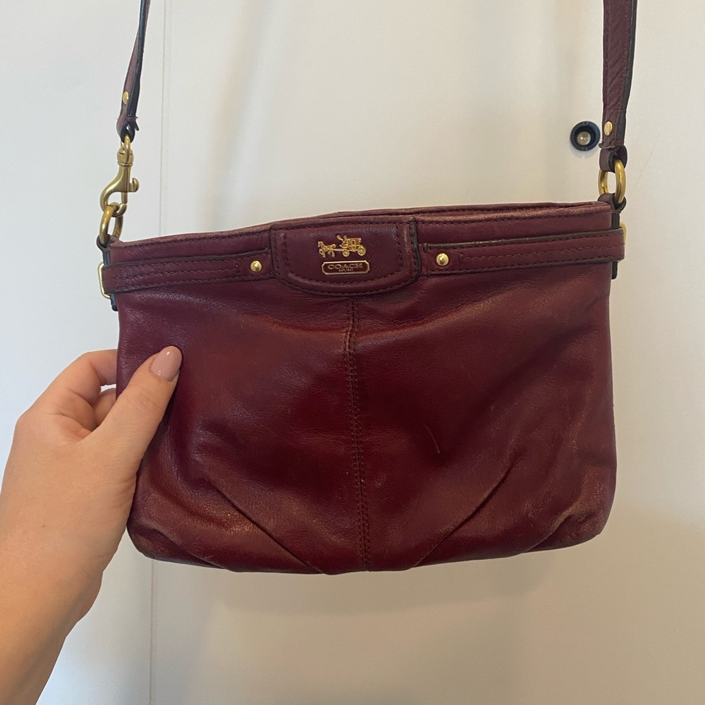Coach Cross body Bag-Burgundy